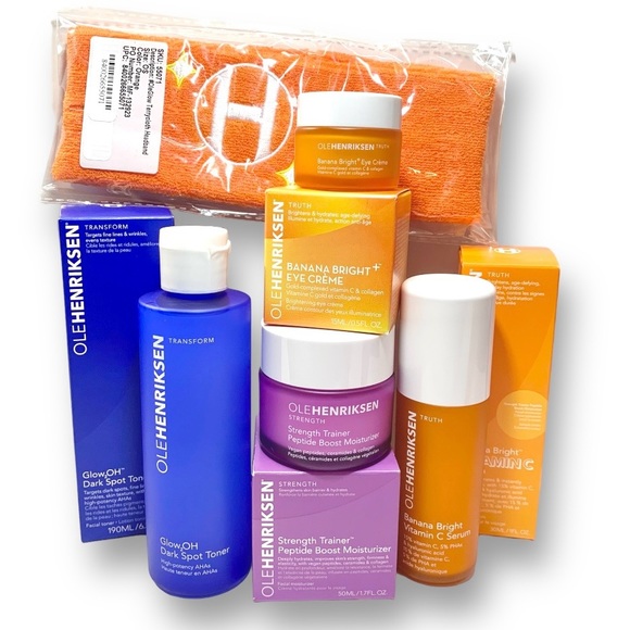 *NIB* Ole Henriksen—4 pc Full Size Glow Cycle Bundle—with Bonus Spa Headband - Picture 2 of 8